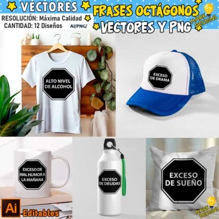 Frases Octágonos Png y Vectores