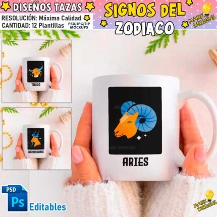 Plantillas Signos Zodiaco para Tazas