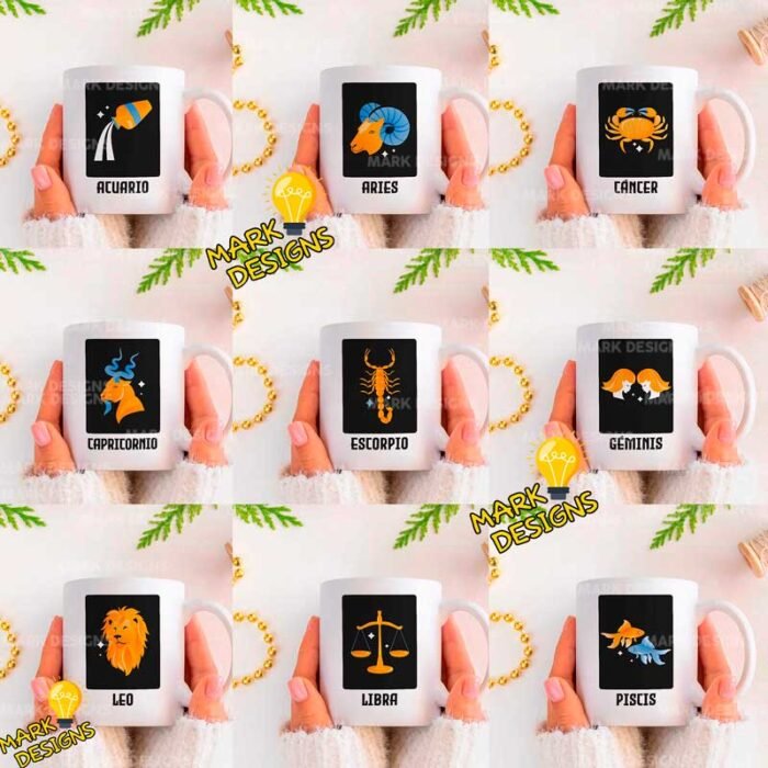 Plantillas Signos Zodiaco para Tazas
