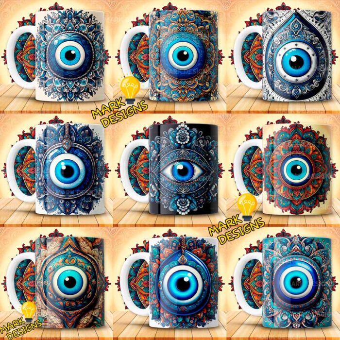 Plantillas Ojo Turco para Tazas