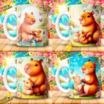 Plantillas Capibara Dia de las Madres Tazas - Image 3