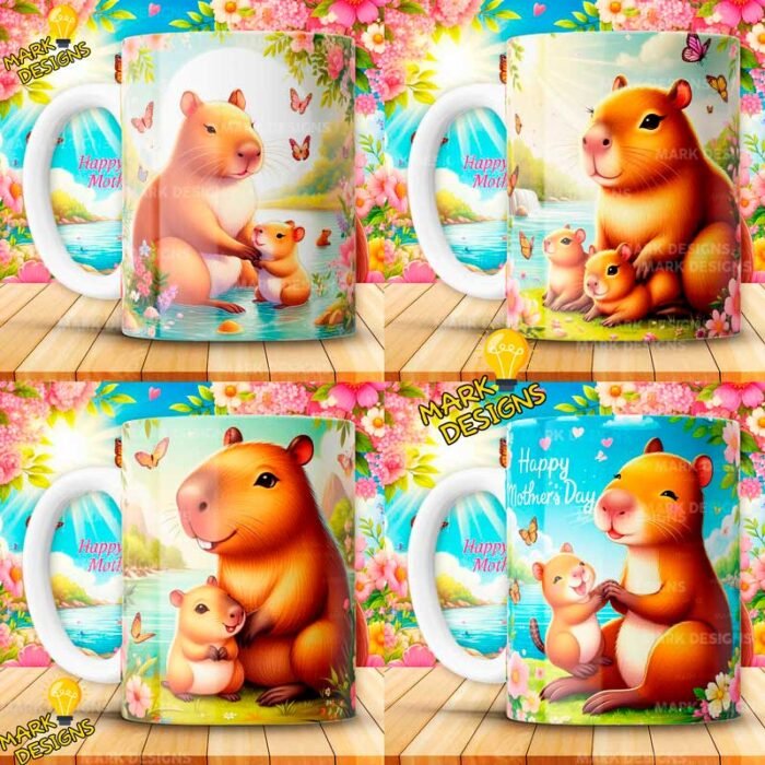 Plantillas Capibara Dia de las Madres Tazas - Image 3