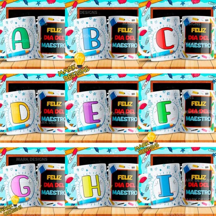Iniciales Día del Maestro Tazas