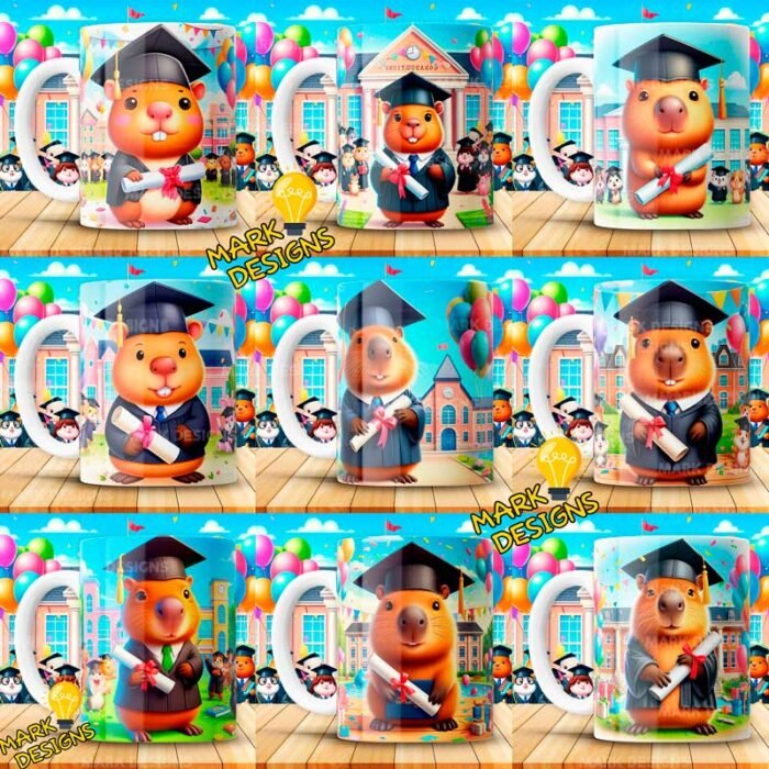 Plantillas capibaras graduados para tazas