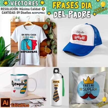 Frases día del Padre Vectores