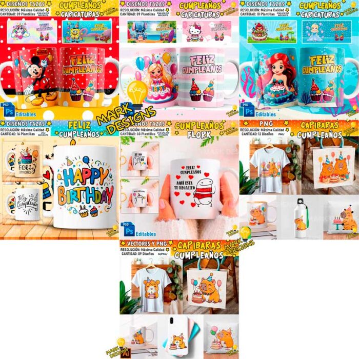 Diseños de Cumpleaños - MEGA PACK - Image 4