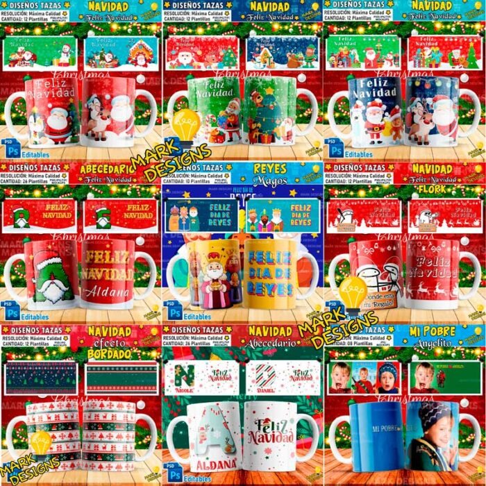 Plantillas de Navidad para Tazas