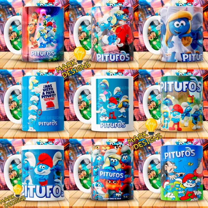 Plantillas Los Pitufos para Tazas