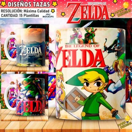Plantillas de Zelda para Tazas