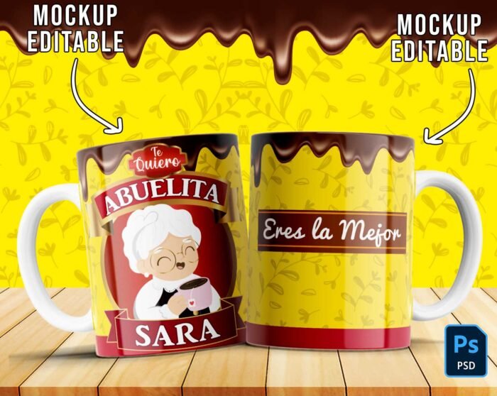 Plantilla chocolate abuelitos para tazas + Regalo - Image 2