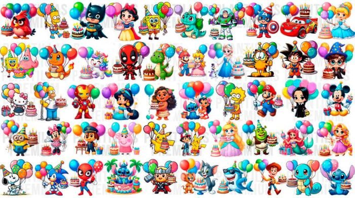 Personajes Infantiles Cumpleaños en Png - Image 2