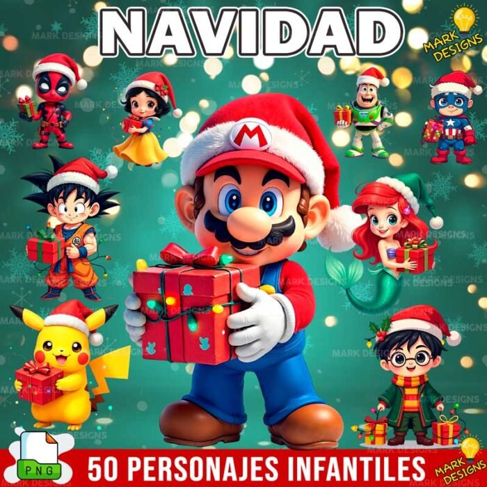 Personajes Infantiles Navideños en Png