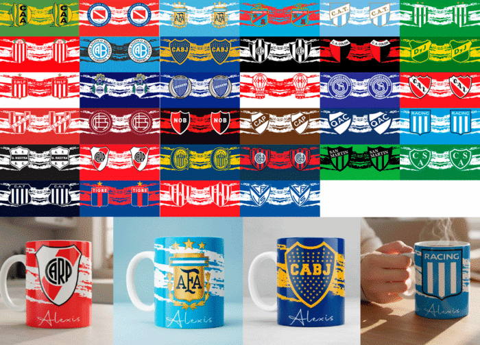 Plantillas Fútbol Argentino para Tazas ⭐⭐⭐+ Regalos - MEGA PACK 🇦🇷 - Image 11