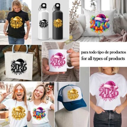 4 imágenes PNG 2026 para Impresión Pack Multicolor