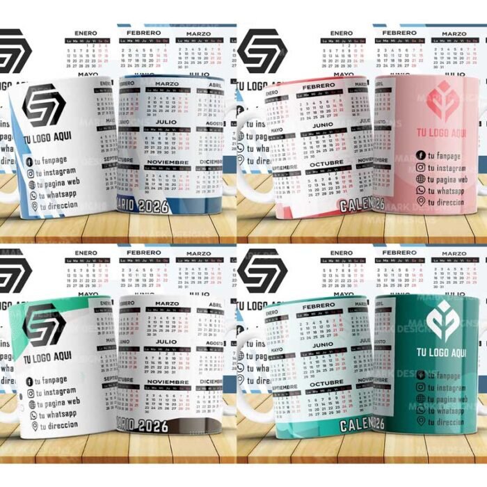 Calendario Empresarial 2026 para tazas