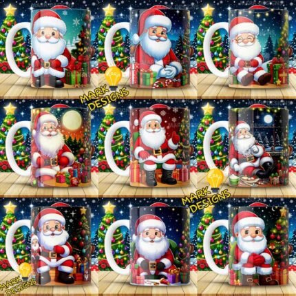 Plantillas Papá Noel para Tazas