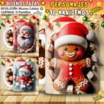 Personajes Navideños 3D para Tazas