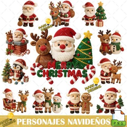 Personajes Amigurumi Navideños Png