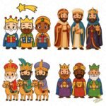 4 Diseños Reyes Magos para Sublimación en PNG