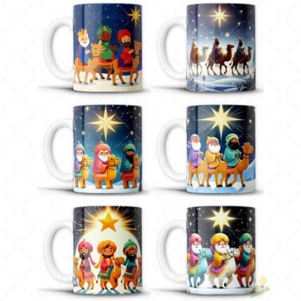 Diseños de Reyes Magos para tazas