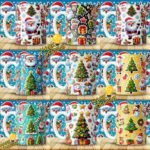 Diseños Stickers Navideños para tazas