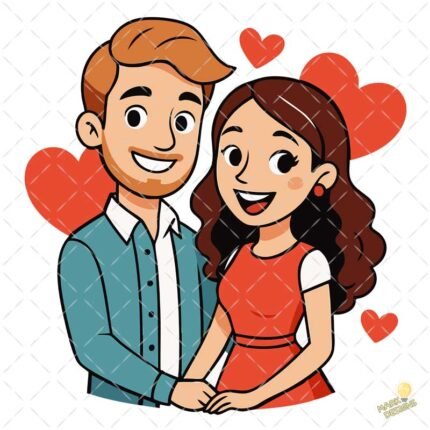 Pareja romántica san Valentín PNG ai