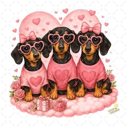 Perritos San Valentín Love PNG