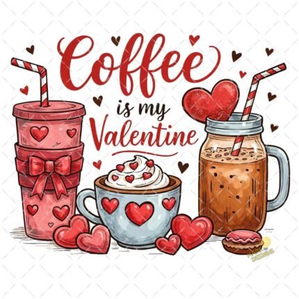 Coffe is my Valentine PNG