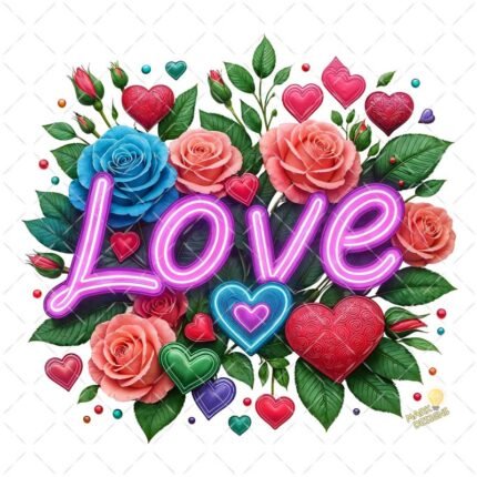 Love Flores PNG sublimación