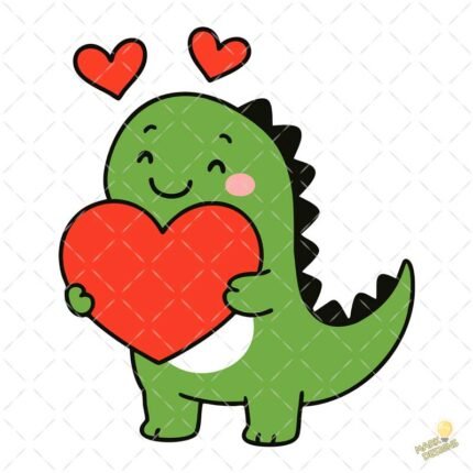 Dinosaurio San Valentín PNG ai