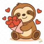 Perezoso san Valentín PNG ai