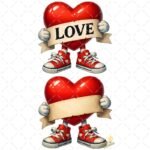 2 Corazones San Valentín Novios PNG