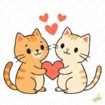 Pareja cat love you PNG ai