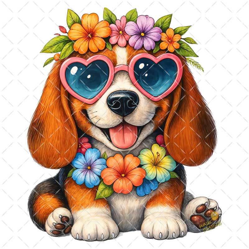 28-perro-flores-love-png Perro Flores Amor PNG