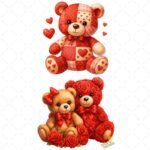 2 Osos San Valentín Parejas PNG
