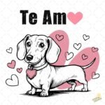 Perro salchicha te amo PNG ai