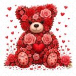 Oso Flores San Valentín PNG