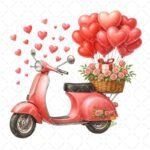 Moto rosa San Valentín PNG