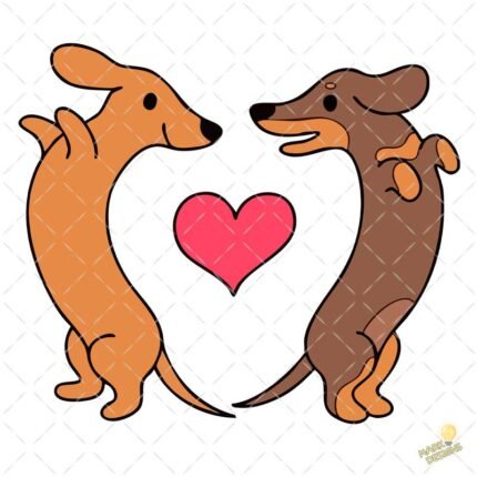 Pareja de perros salchicha PNG ai