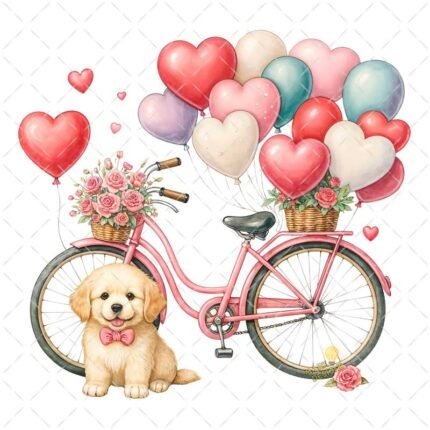 Bicicleta Rosa San Valentín PNG