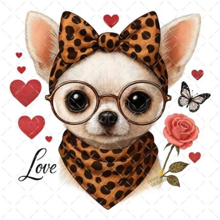 Perro Lentes Love PNG
