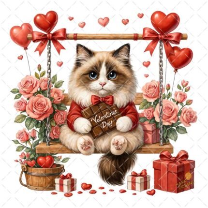 Cat Valentines Day Chocolate PNG