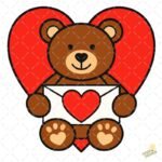 Oso regalo San Valentín PNG ai