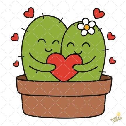 Cactus San Valentín PNG ai