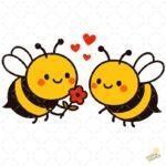Abejas San Valentín PNG ai