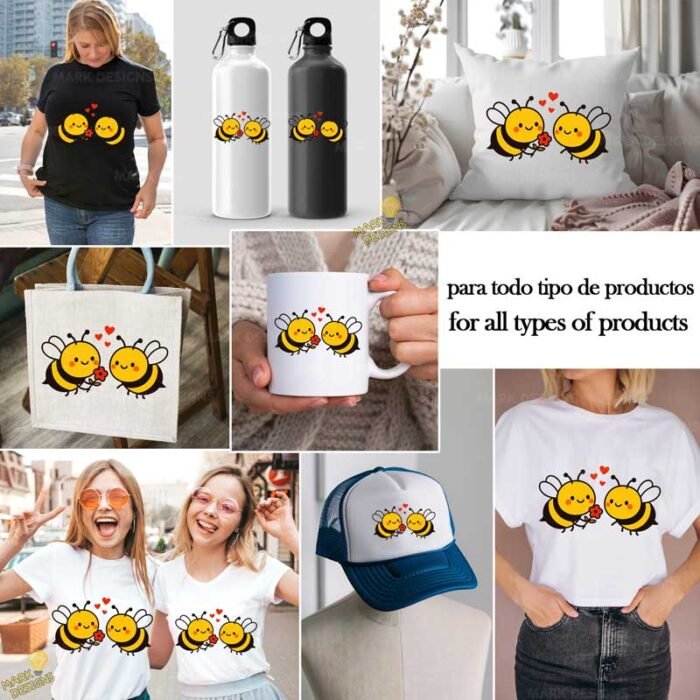 Abejas San Valentín PNG ai