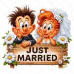 Cartoon Just Married PNG
