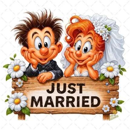 Cartoon Just Married PNG