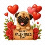 Puppy Happy Valentine's Day PNG