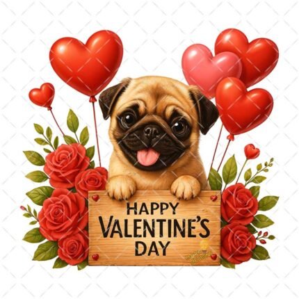 Puppy Happy Valentine's Day PNG